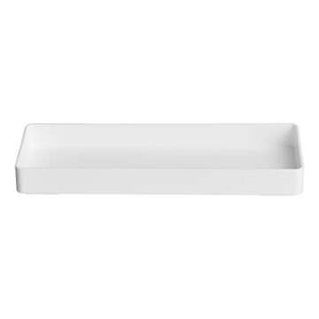 Amazon Basics Rectangular Plastic Desk Organizer, Half Accessory Tray, White