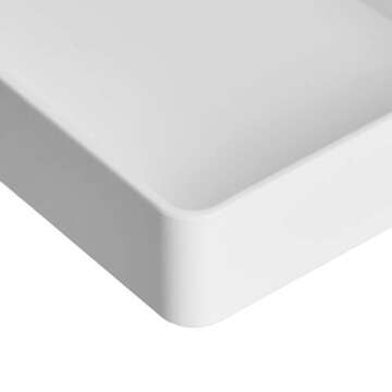 Amazon Basics Rectangular Plastic Desk Organizer, Half Accessory Tray, White