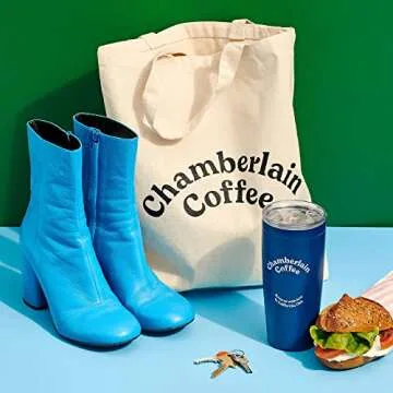 Chamberlain Coffee The Original Family Shopping Tote - Aesthetic Tote Bag for Groceries, Farmers Market, Books & School - Cotton Canvas Tote Bag - Durable Reusable Canvas Shopping Bag