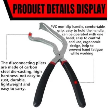 Electrical Disconnect Pliers,Electrical Connector Pliers for Cars,Fuel Line Petrol Clip Pipe Pliers, Automotive Hose Disconnect Tools for Push Tab Style Plugs (1*Red60°+1*Red Straight)