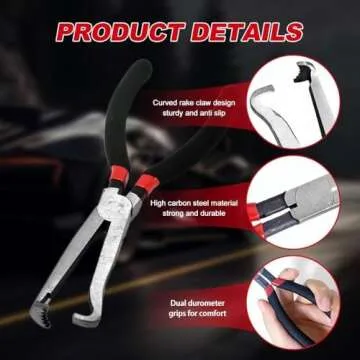 Electrical Disconnect Pliers,Electrical Connector Pliers for Cars,Fuel Line Petrol Clip Pipe Pliers, Automotive Hose Disconnect Tools for Push Tab Style Plugs (1*Red60°+1*Red Straight)
