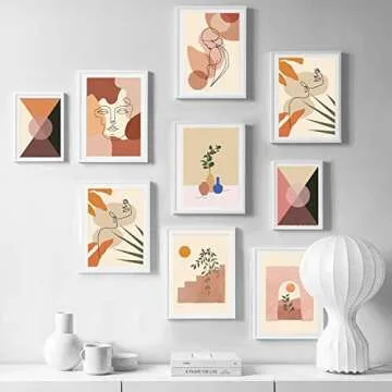 Whaline 6 Pack Abstract Line Art Prints - Modern & Elegant