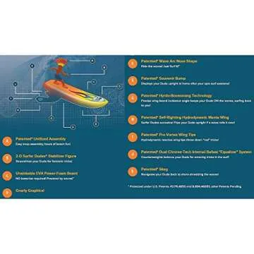 Surfer Dudes Wave Powered Mini-Surfer and Surfboard Beach Toy - Old Version - Costa Rica Rick