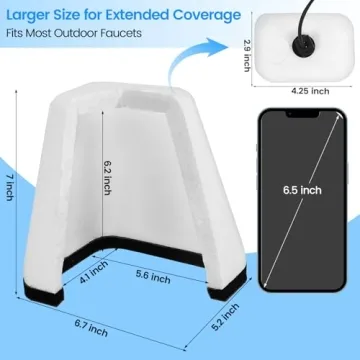 Seatern Outdoor Foam Faucet Covers for Winter, Large Size 6.7" L x 5.2" W x 7" H Freeze Protection Foam Spigot Protector (2 Pack) for Outside Water Spigot Insulation