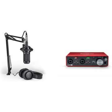 Audio-Technica AT2035PK Microphone & Scarlett 2i2 Interface