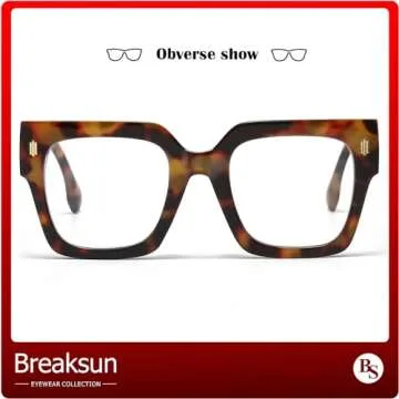 Breaksun Oversized Blue Light Blocking Glasses for Everyone