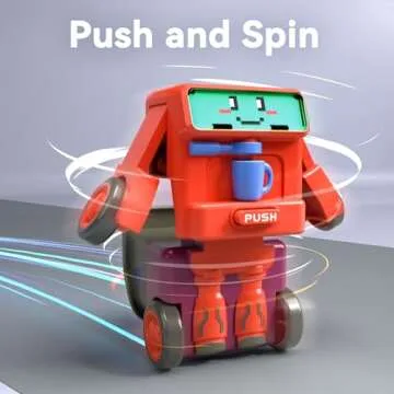 iPlay, iLearn Construction Push Go Car Toys for Toddlers, 2 in 1 Kids Robot Racing Cars, Infant Play Vehicle Set, Mini Pull Back Push Go Friction Car, 3-4-5-6 Years Old Boys Cool Birthday Gift - Robot