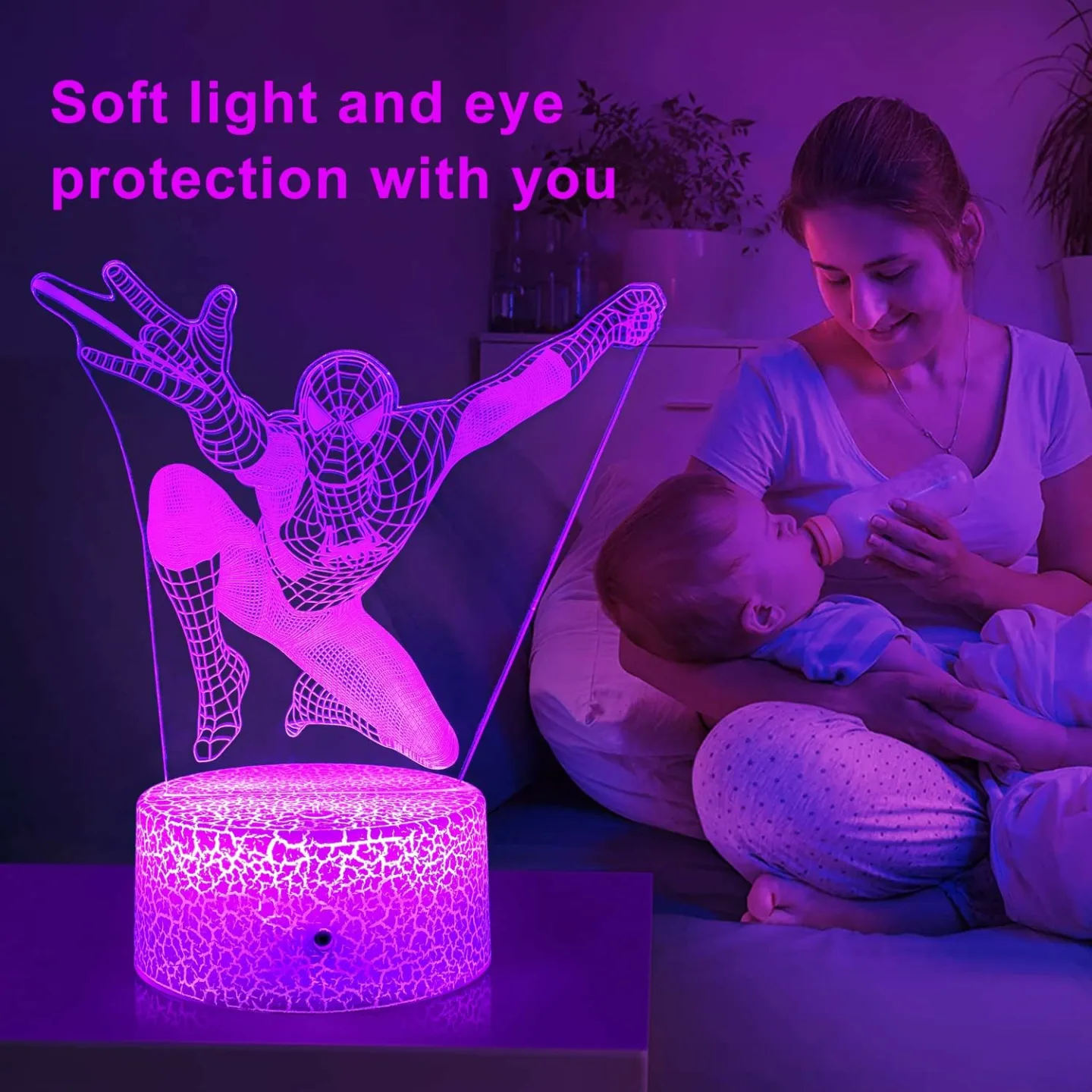 YOOEI 3D Illusion Lamp for Kids - 16 Colors Night Light