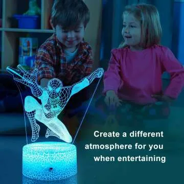 YOOEI 3D Illusion Lamp for Kids - 16 Colors Night Light