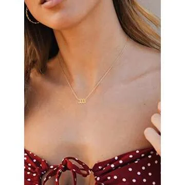 Angel Number 333 Choker Necklace Numerology Jewelry for Women Gold Tone
