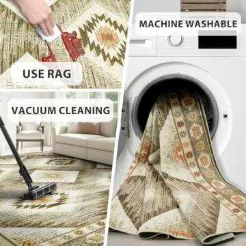 BESTSWEETIE 6x9 Area Rug Soft Non-Slip Washable Design