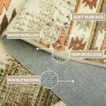 BESTSWEETIE 6x9 Area Rug Soft Non-Slip Washable Design