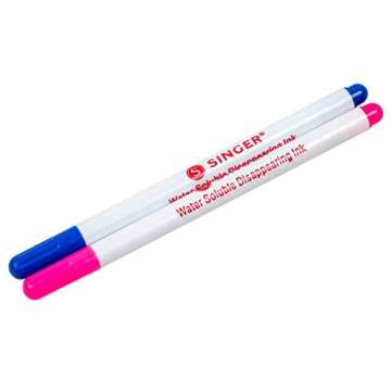 SINGER 04371 Fine Point Fabric Marking Pen Set - Pink & Blue, 2 Pack