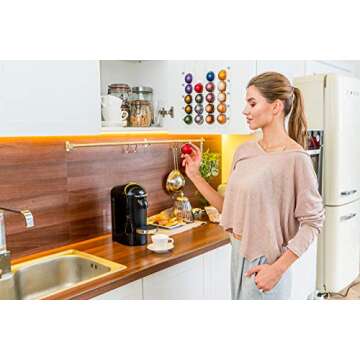 Demi's Home Adhesive Coffee Pod Holder for Nespresso Vertuo Capsules (Measure Before Purchase) - Suitable to be Mounted Inside/Under the Cabinet or on the Wall (Transparent)