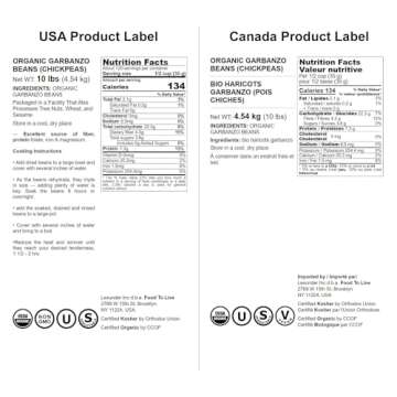 Food to Live Organic Garbanzo Beans, 10 Pounds – Dried Chickpeas, Non-GMO, Kosher, Raw, Sproutable, Bulk