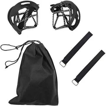 Ice Cleats, Highly elastic Traction Cleats Grippers with magic tape Straps and Storage Bag, Anti Slip Walk Traction Cleats for Hiking Walking on Snow and Ice (M: Women5-10/Men3-8/foot length221-255mm)