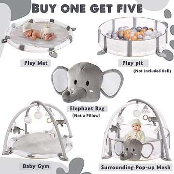 5-in-1 XL Large Baby Gym & Ball Pit for Infants