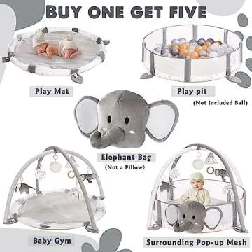5-in-1 XL Large Baby Gym & Ball Pit for Infants