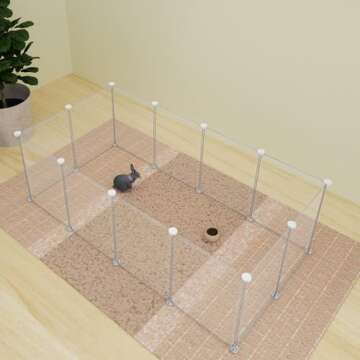 HOMICKER Pet Playpen Portable Small Animals Playpen, Customizable Shape & Height Pet Fence Yard Fenc...