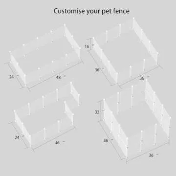 HOMICKER Pet Playpen Portable Small Animals Playpen, Customizable Shape & Height Pet Fence Yard Fence for Guinea Pigs, Bunny, Ferrets, Mice, Hamsters, Hedgehogs, Puppies, Turtles-12 Panels