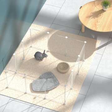 HOMICKER Pet Playpen Portable Small Animals Playpen, Customizable Shape & Height Pet Fence Yard Fence for Guinea Pigs, Bunny, Ferrets, Mice, Hamsters, Hedgehogs, Puppies, Turtles-12 Panels