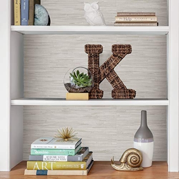 NuWallpaper Cream Grassweave Peel and Stick Wallpaper