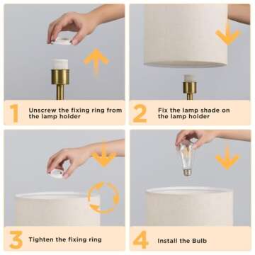 KUNJOULAM Rattan Table Lamp for Modern Home Decor