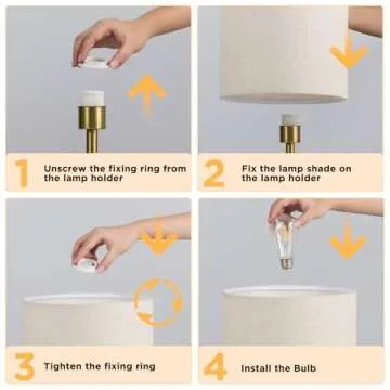 KUNJOULAM Rattan Table Lamp for Modern Home Decor