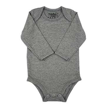 123 Bear Baby Bodysuits Soft Cotton Spandex Long Sleeve and Short Sleeve (Gray 2-Pack Long Sleeve, 0...