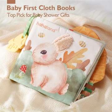 Baby Books 0-6 Months, Tummy Time Sensory Baby Toys 6 to 12 Months Touch Feel Book Textured Crinkle ...