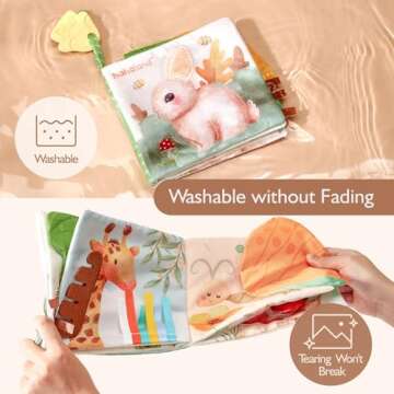 Baby Books 0-6 Months, Tummy Time Sensory Baby Toys 6 to 12 Months Touch Feel Book Textured Crinkle Books Baby Shower Gifts Valentines Gifts for Boys Girl 0 3 6 9 12 Months Easter Basket Stuffers