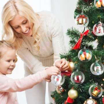 10 Pack Clear Christmas Ornaments Balls for Crafts