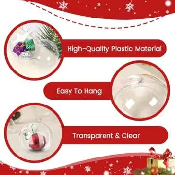 10 Pack Clear Christmas Ornaments Balls for Crafts