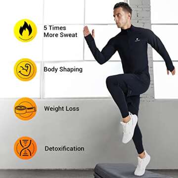 HOTSUIT Sauna Suit for Men Sweat Suits Long Sleeve Sauna Shirt Workout Shapewear-(S-5XL) Sweat Jacke...