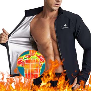 HOTSUIT Sauna Suit for Men Sweat Suits Long Sleeve Sauna Shirt Workout Shapewear-(S-5XL) Sweat Jacket Top Compression Shirts