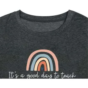 SHINYPLUS Teacher Shirts for Women Teacher Life Shirts Funny Teachers Gift Teach Tshirt(Grey2,Large)