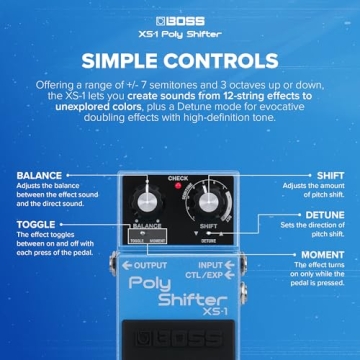 BOSS XS-1 Poly Shifter Pitch Shifting Pedal for Musicians