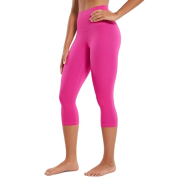 CRZ YOGA Womens Butterluxe High Waisted Lounge Legging 19 Inches - Workout Leggings Buttery Soft Capris Yoga Pants Hibiscus Purple Medium