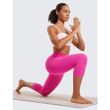CRZ YOGA Womens Butterluxe High Waisted Lounge Legging 19 Inches - Workout Leggings Buttery Soft Capris Yoga Pants Hibiscus Purple Medium