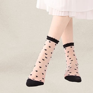 Cute Sheer Lace High Ankle Socks for Women