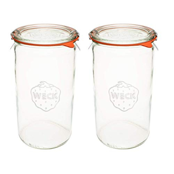 Weck Canning Jars - 1.5 Liter Tall Set of 2 - Eco-Friendly and Airtight