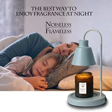 Softanzi® Candle Warmer Lamp for Scented Jar Candles with Timer Macaron Color Coffee Warmer Applied Top Down Stand Wax Melter Dimmable Light Melt and Tarts Electric Heater Burner Fragrance(Blue)