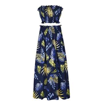 Stylish Floral Print Tube Crop Top Maxi Skirt Outfit