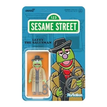 Super7 Reaction Sesame Street Lefty The Salesman - 3.75" Nostalgic Action Figure with 8 Accessory