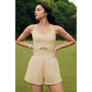 ReachMe Women's Stylish Running Workout Romper