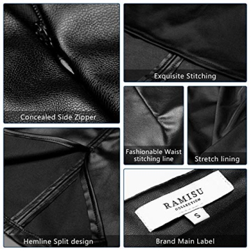 RAMISU Faux Leather High Waist Pencil Skirt for Women