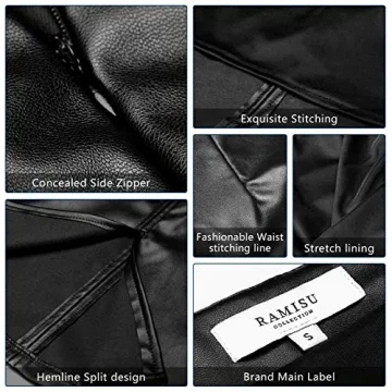 RAMISU Faux Leather High Waist Pencil Skirt for Women