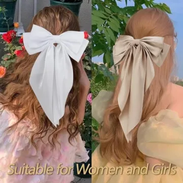 Velscrun Hair Bows for Women Girls - Stylish Satin Hair Clips