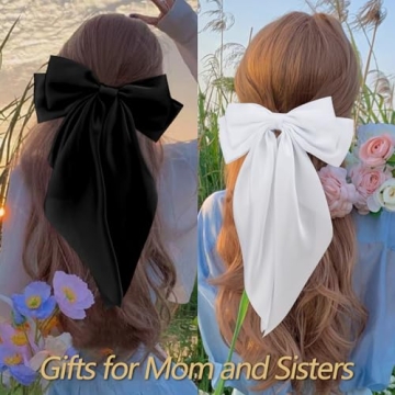 Velscrun Hair Bows for Women Girls - Stylish Satin Hair Clips