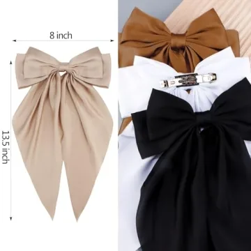 Velscrun Hair Bows for Women Girls - Stylish Satin Hair Clips
